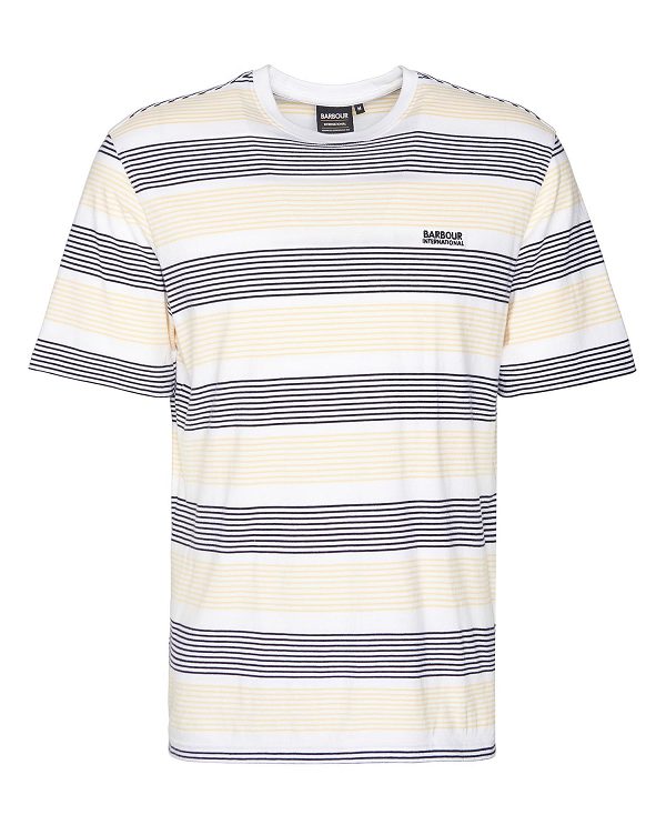 Barbour Putney Striped T-shirt Bright White | BABO88359