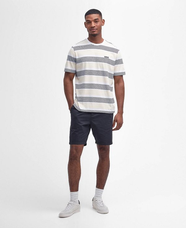 Barbour Putney Striped T-shirt Bright White | BABO88359