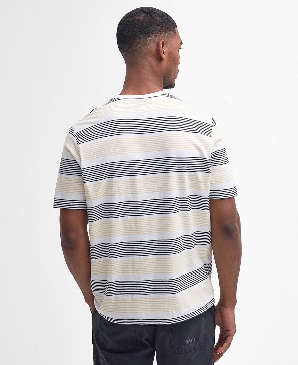 Barbour Putney Striped T-shirt Bright White | BABO88359