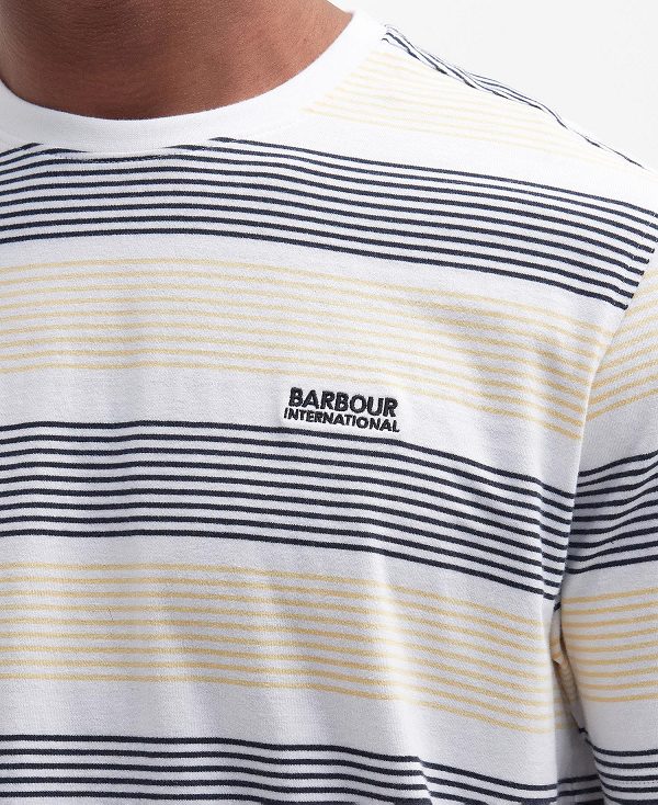 Barbour Putney Striped T-shirt Bright White | BABO88359