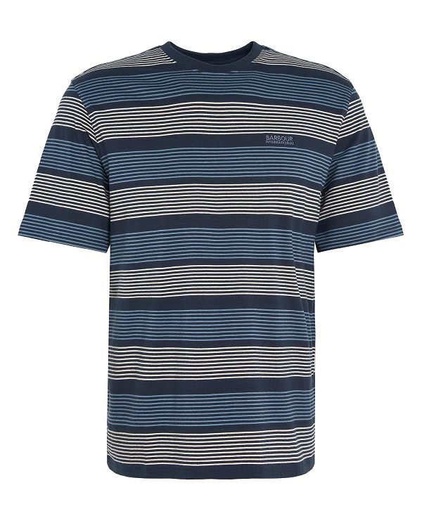 Barbour Putney Striped T-shirt Navy | BABO88333