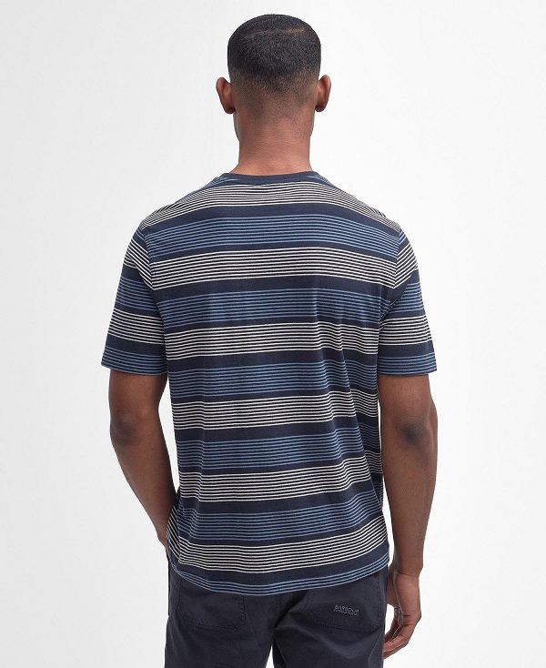 Barbour Putney Striped T-shirt Navy | BABO88333