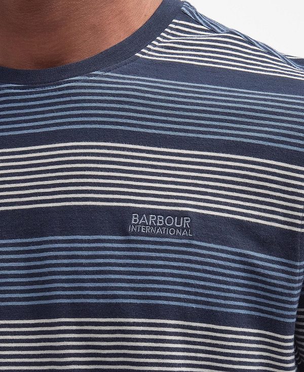 Barbour Putney Striped T-shirt Navy | BABO88333