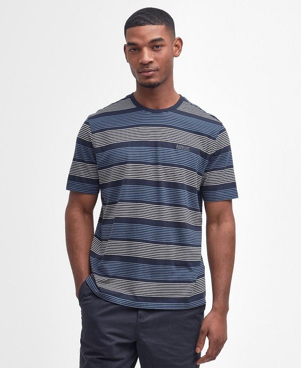 Barbour Putney Striped T-shirt Navy | BABO88333