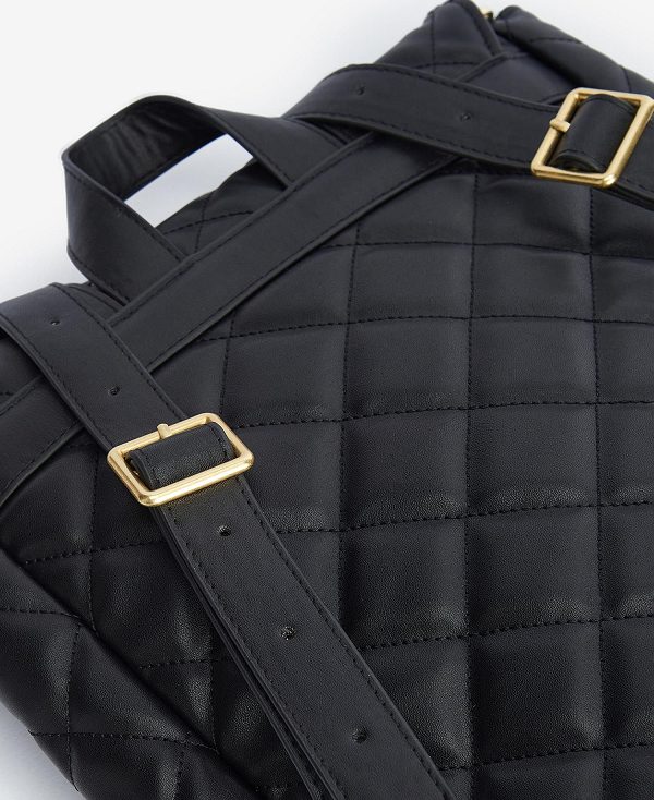 Barbour Quilted Hoxton Backpack Classic Black | BABO89964