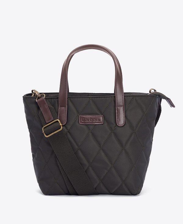 Barbour Quilted Mini Tote Bag Olive | BABO89981