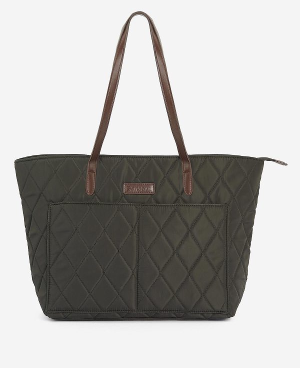 Barbour Quilted Tote Bag Classic Black | BABO89954