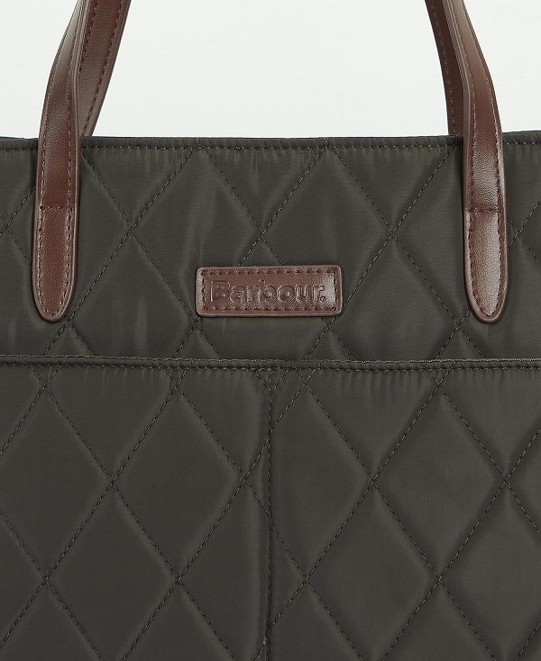 Barbour Quilted Tote Bag Classic Black | BABO89954