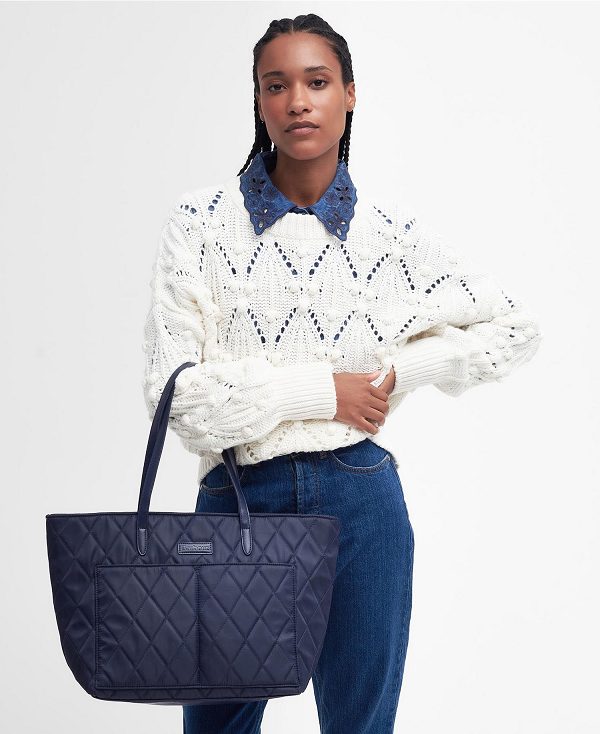 Barbour Quilted Tote Bag Classic Navy | BABO89973