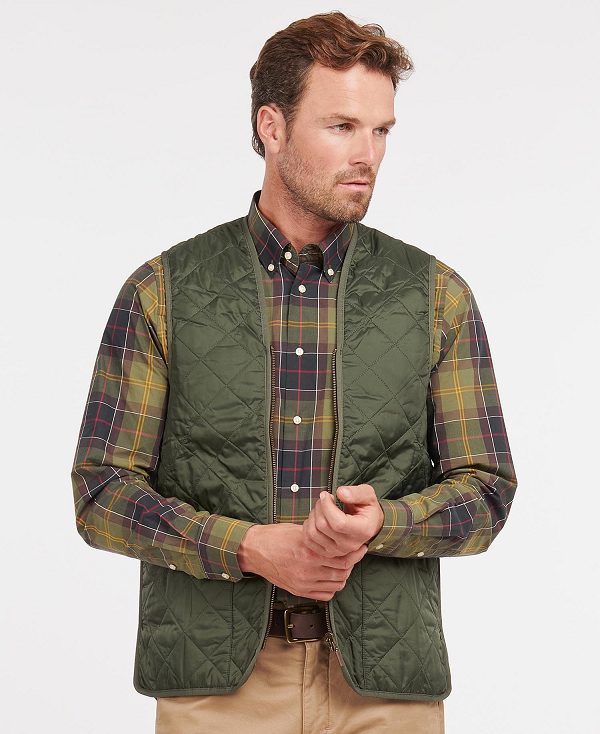 Barbour Quilted Zip-in Liner Olive/Classic | BABO87513