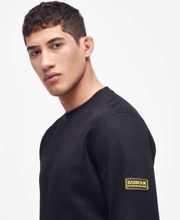 Barbour Racer Badge Crew Neck Sweatshirt Yellow Haze | BABO88439