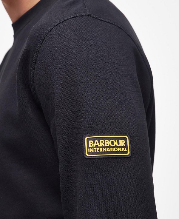 Barbour Racer Badge Crew Neck Sweatshirt Yellow Haze | BABO88439