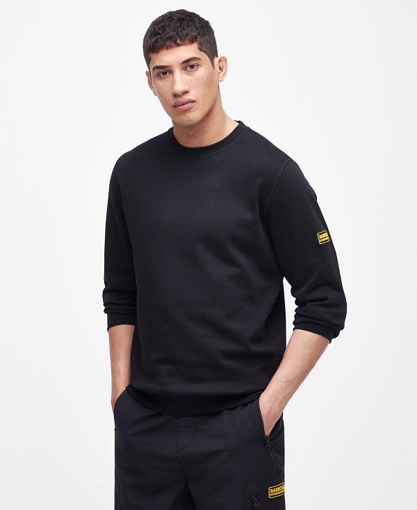 Barbour Racer Badge Crew Neck Sweatshirt Yellow Haze | BABO88439