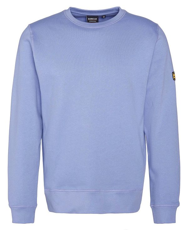 Barbour Racer Badge Sweatshirt Enfield Blue | BABO88457