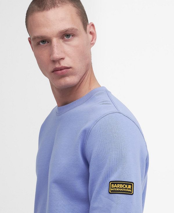 Barbour Racer Badge Sweatshirt Enfield Blue | BABO88457