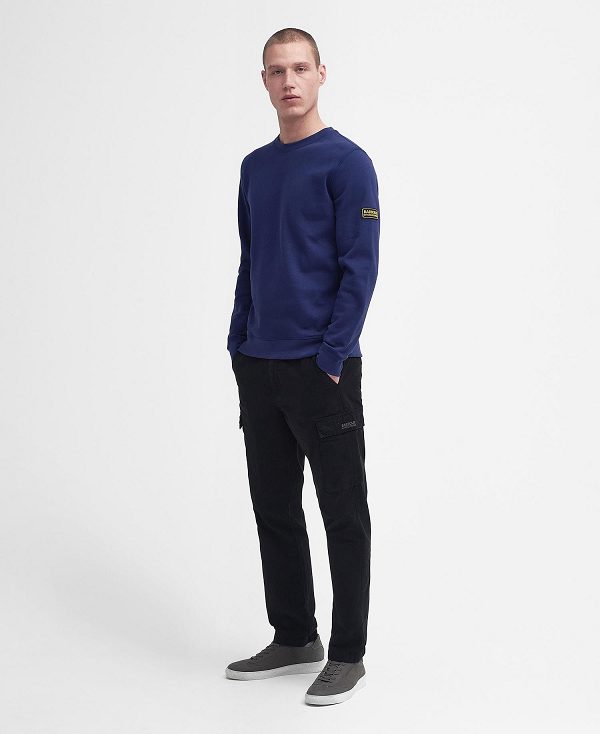 Barbour Racer Badge Sweatshirt Navy | BABO88464