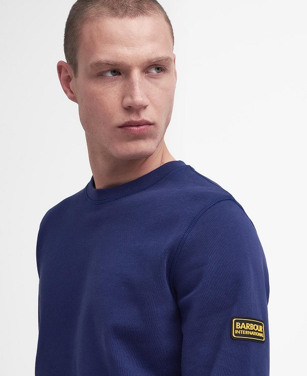 Barbour Racer Badge Sweatshirt Navy | BABO88464