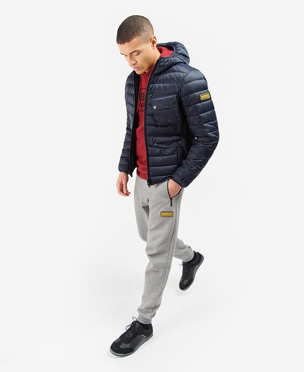 Barbour Racer Ouston Hooded Quilted Jacket Navy | BABO87295