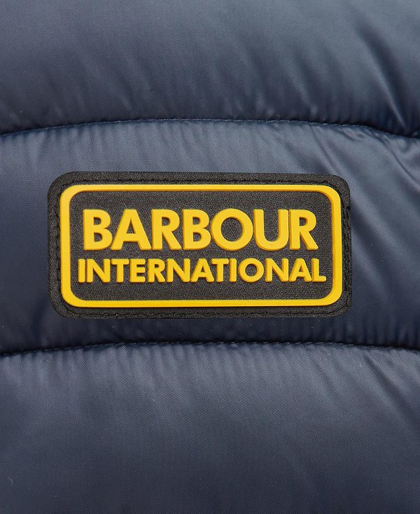 Barbour Racer Ouston Hooded Quilted Jacket Navy | BABO87295