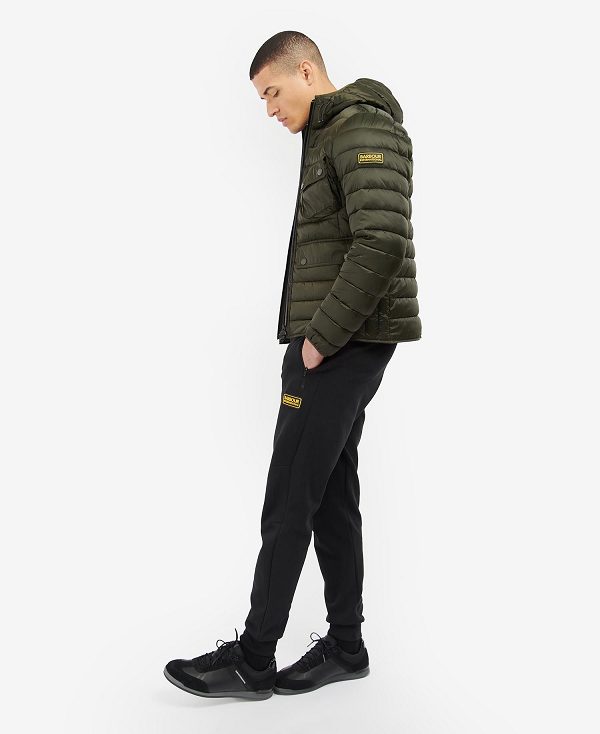 Barbour Racer Ouston Hooded Quilted Jacket Olive | BABO87312