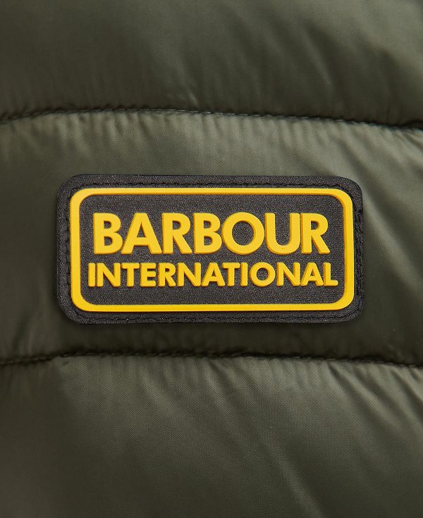 Barbour Racer Ouston Hooded Quilted Jacket Olive | BABO87312