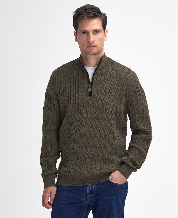 Barbour Ramsden Half-zip Jumper Green | BABO88660