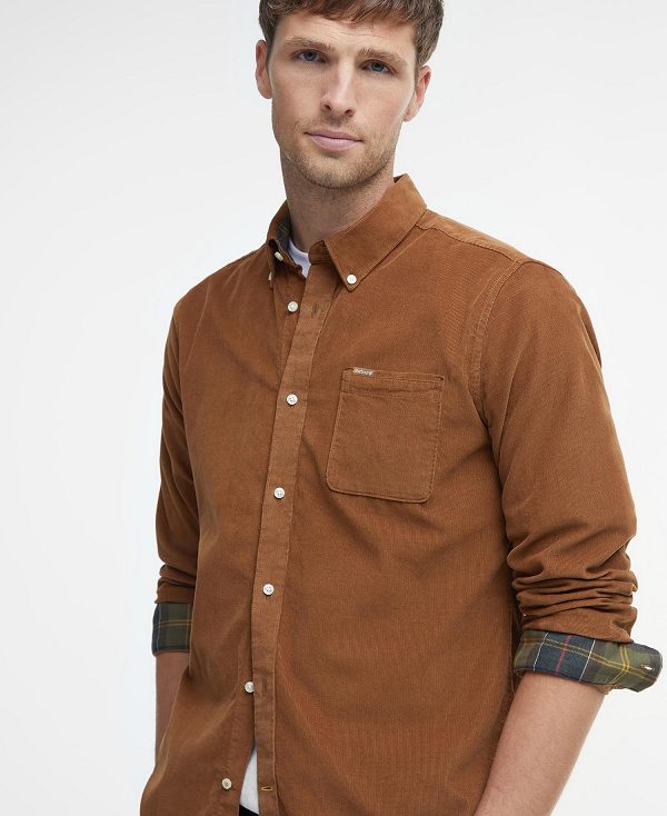 Barbour Ramsey Tailored Fit Shirt Russet Brown | BABO87791