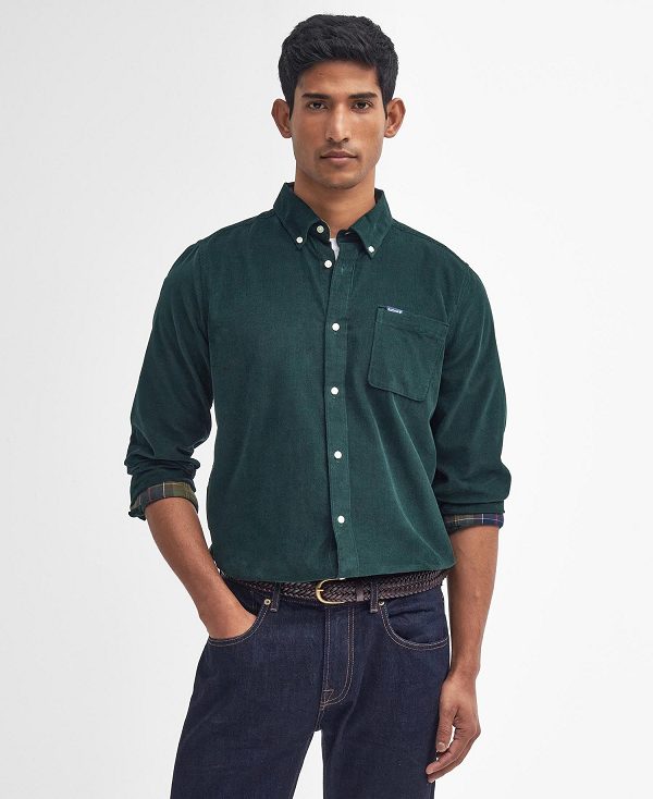 Barbour Ramsey Tailored Long-sleeved Shirt Green | BABO87797