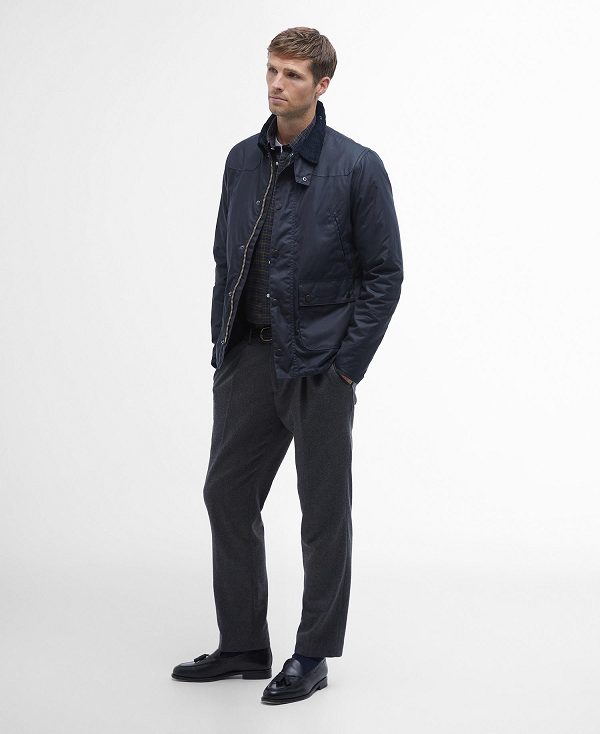 Barbour Reelin Wax Jacket Navy | BABO87241