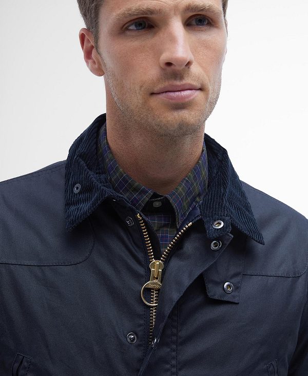 Barbour Reelin Wax Jacket Navy | BABO87241