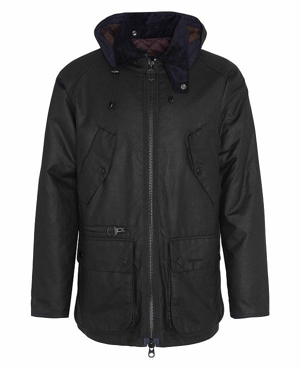 Barbour Re-engineered Beaufort Waxed Jacket Black | BABO87250