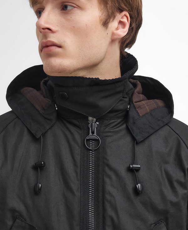 Barbour Re-engineered Beaufort Waxed Jacket Black | BABO87250