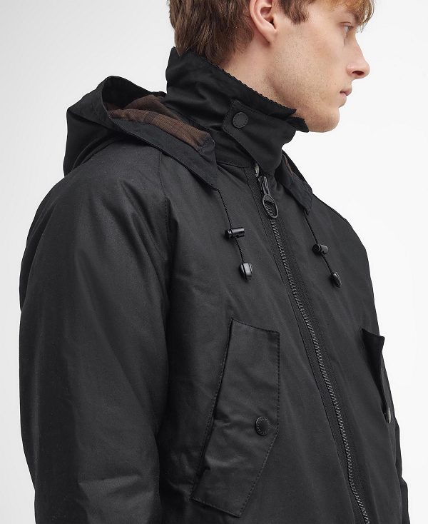 Barbour Re-engineered Beaufort Waxed Jacket Black | BABO87250