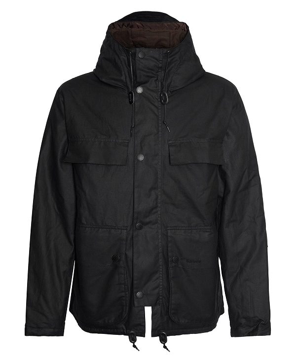 Barbour Re-engineered Durham Waxed Jacket Black | BABO87265