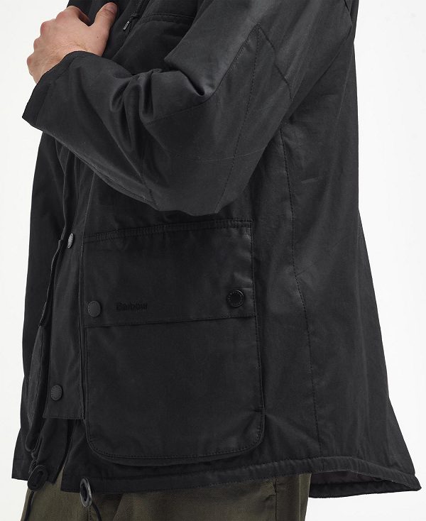 Barbour Re-engineered Durham Waxed Jacket Black | BABO87265