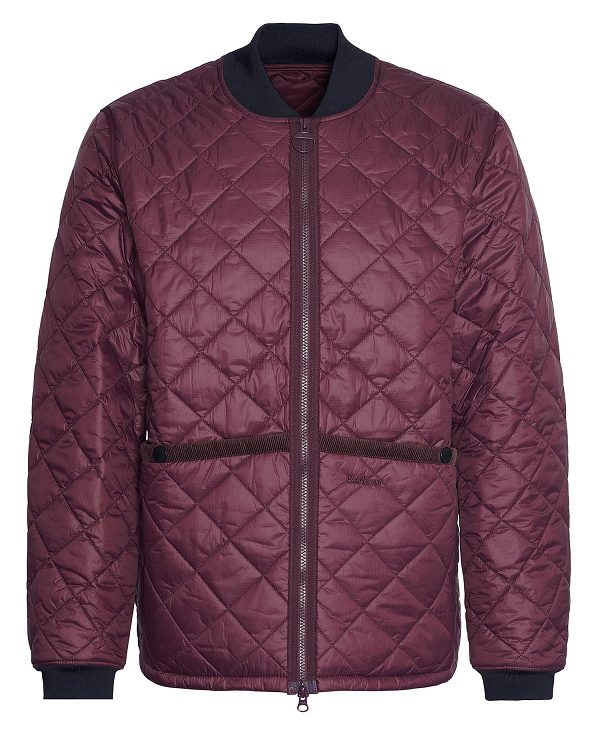 Barbour Re-engineered Liddesdale Quilted Bomber Jacket Merlot | BABO87393