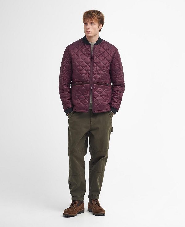 Barbour Re-engineered Liddesdale Quilted Bomber Jacket Merlot | BABO87393