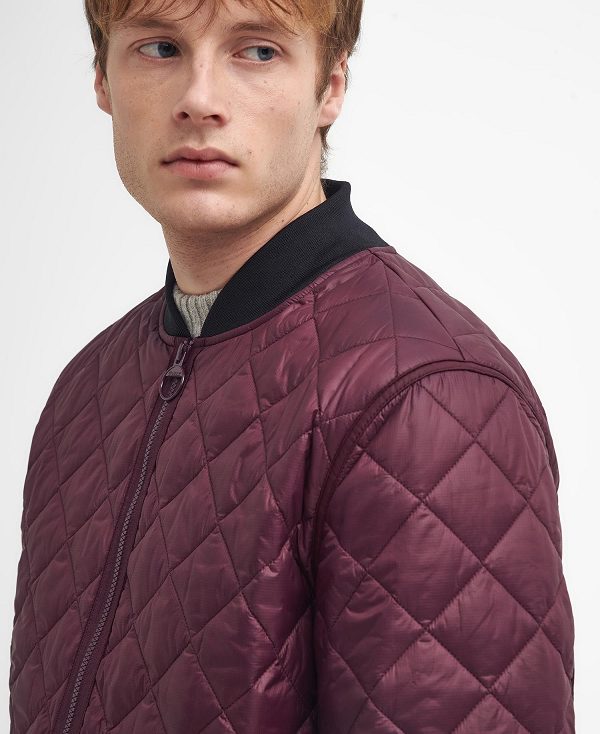 Barbour Re-engineered Liddesdale Quilted Bomber Jacket Merlot | BABO87393