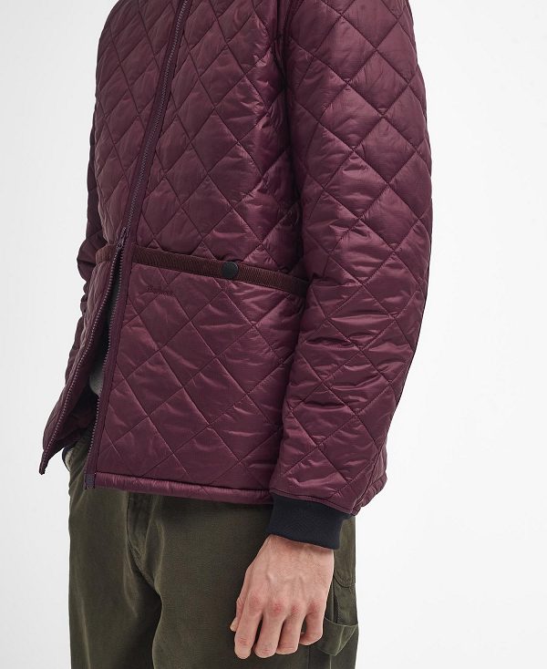 Barbour Re-engineered Liddesdale Quilted Bomber Jacket Merlot | BABO87393