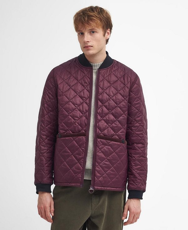 Barbour Re-engineered Liddesdale Quilted Bomber Jacket Merlot | BABO87393