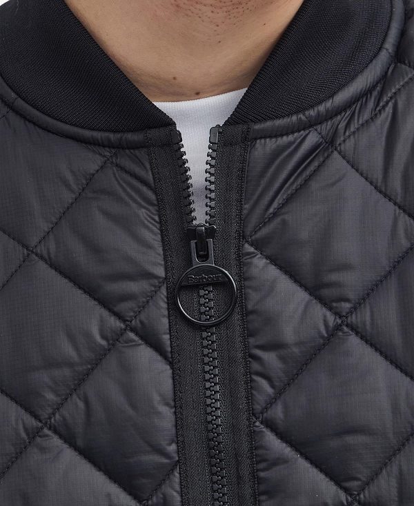 Barbour Re-engineered Liddesdale Quilted Bomber Jacket Black | BABO87395