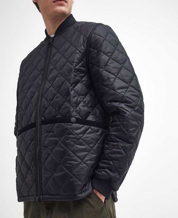 Barbour Re-engineered Liddesdale Quilted Bomber Jacket Black | BABO87395