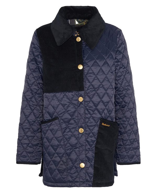 Barbour Reeth Patchwork Quilted Jacket Navy/Classic | BABO89373