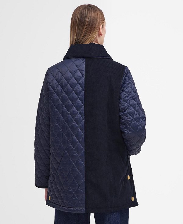 Barbour Reeth Patchwork Quilted Jacket Navy/Classic | BABO89373