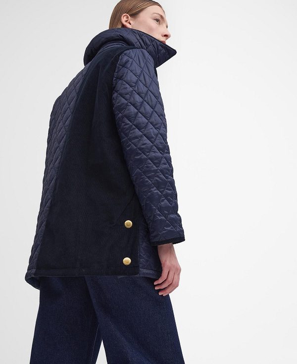 Barbour Reeth Patchwork Quilted Jacket Navy/Classic | BABO89373