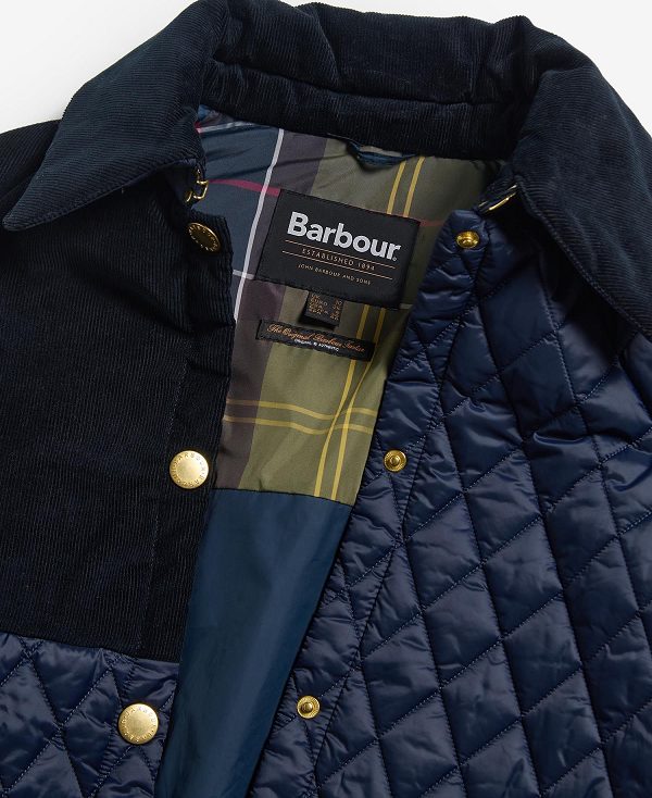 Barbour Reeth Patchwork Quilted Jacket Navy/Classic | BABO89373