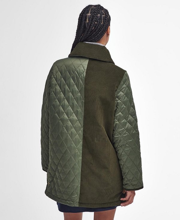 Barbour Reeth Patchwork Quilted Jacket Olive/Classic | BABO89356