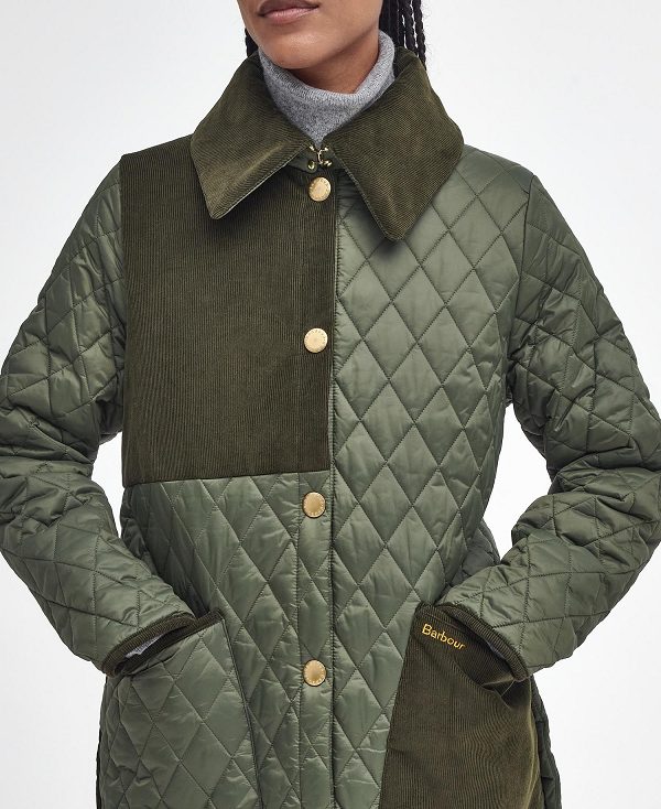 Barbour Reeth Patchwork Quilted Jacket Olive/Classic | BABO89356