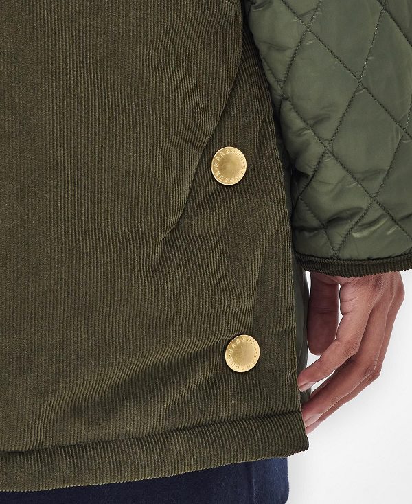 Barbour Reeth Patchwork Quilted Jacket Olive/Classic | BABO89356