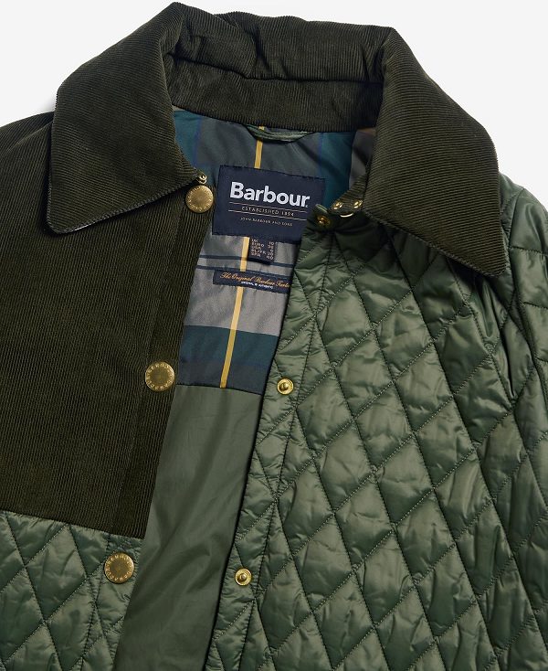 Barbour Reeth Patchwork Quilted Jacket Olive/Classic | BABO89356